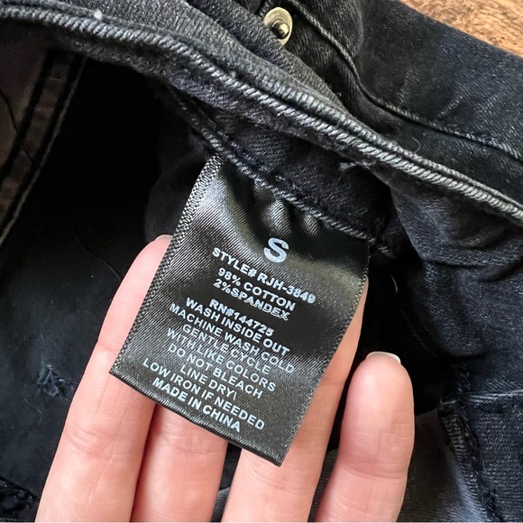 Black and Grey Patchwork Skinny Jeans - Picture 3 of 6